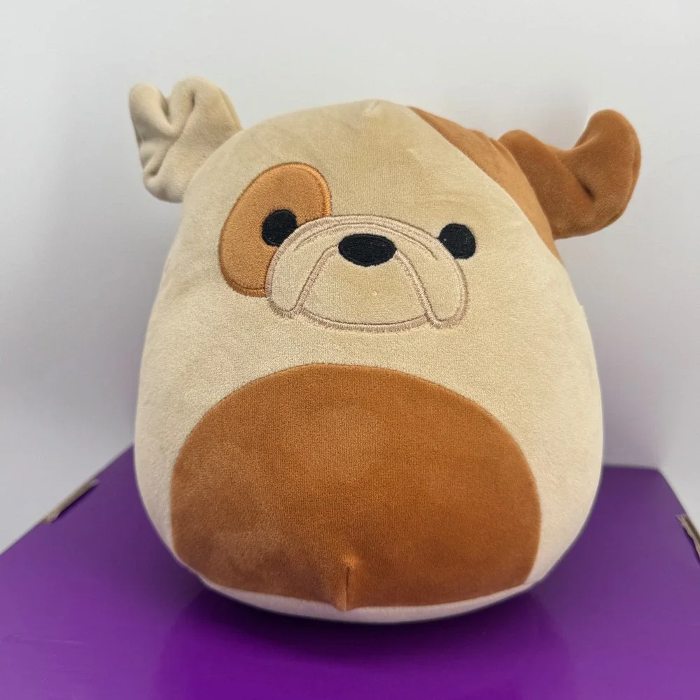 Squishmallows Brock the Bulldog 8 Inch Tan Brown Dog Plush Toy Kellytoy
